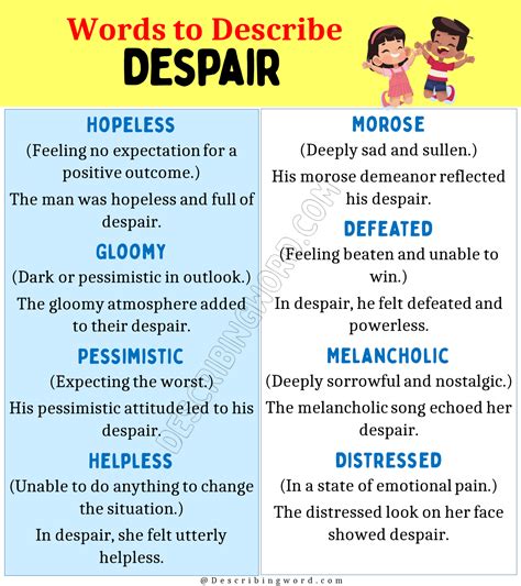 adjective for despair|another word for despairing.